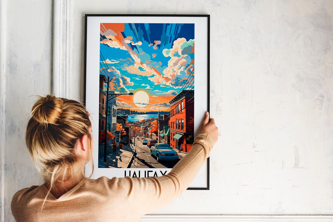 Halifax Canada Harbor Street Sunset Maritime Cityscape Travel Poster - Image 2