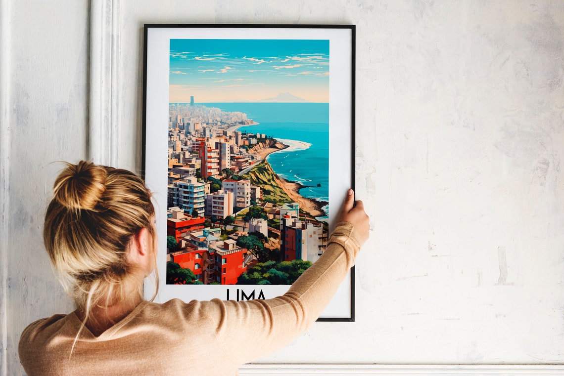 Lima Peru Pacific Ocean Coast Cliffs City Skyline Sunset Poster - Image 2