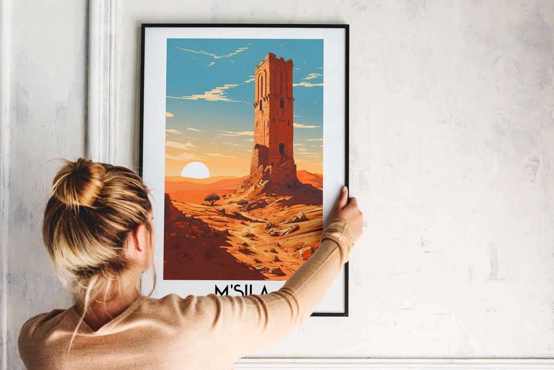 Msila Algeria Ancient Desert Tower Golden Sunset Ruins Poster - Image 2