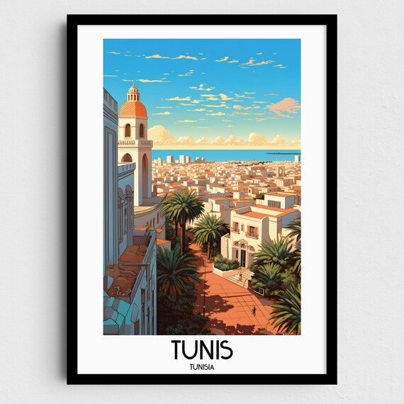 Tunis Travel Wall Art Tunisia Painting Gifts Africa Home Decor Prints Posters Handmade Art Tunisian