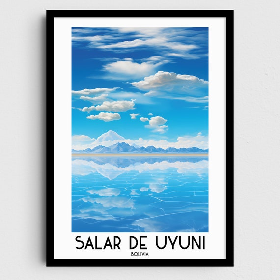 Salar de Uyuni Bolivia Mirror Salt Flats Cloud Reflection Travel Poster