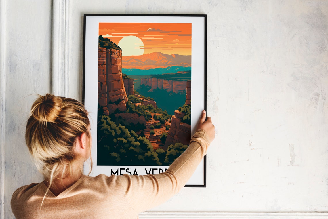 Mesa Verde National Park Colorado Canyon Sunset Travel Poster - Image 2