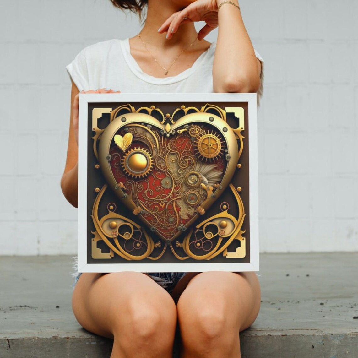 Steampunk Mechanical Heart, Industrial Art Decor - Image 3