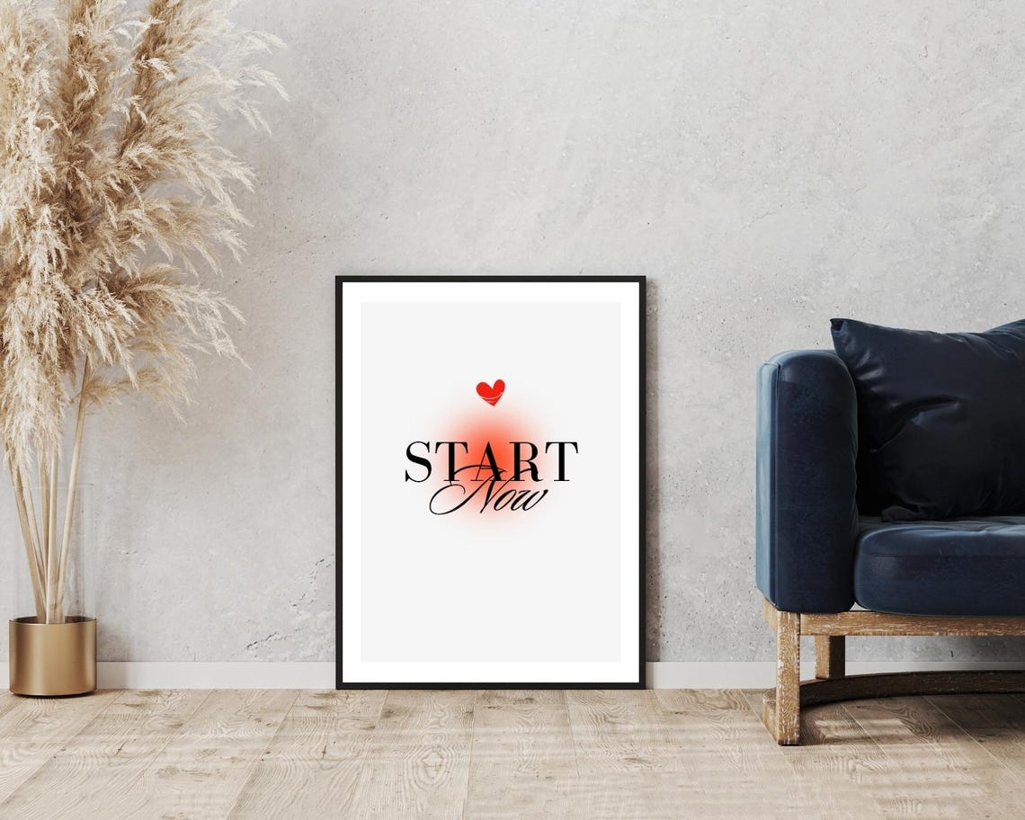 Start Now Motivation Bold Script Typography Daily Reminder Poster - Image 5