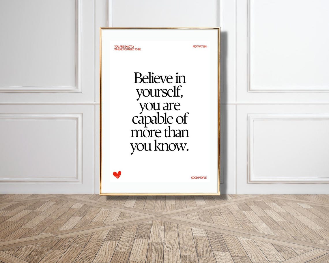Trust Yourself You Know More Than You Think Black Typography Poster - Image 2