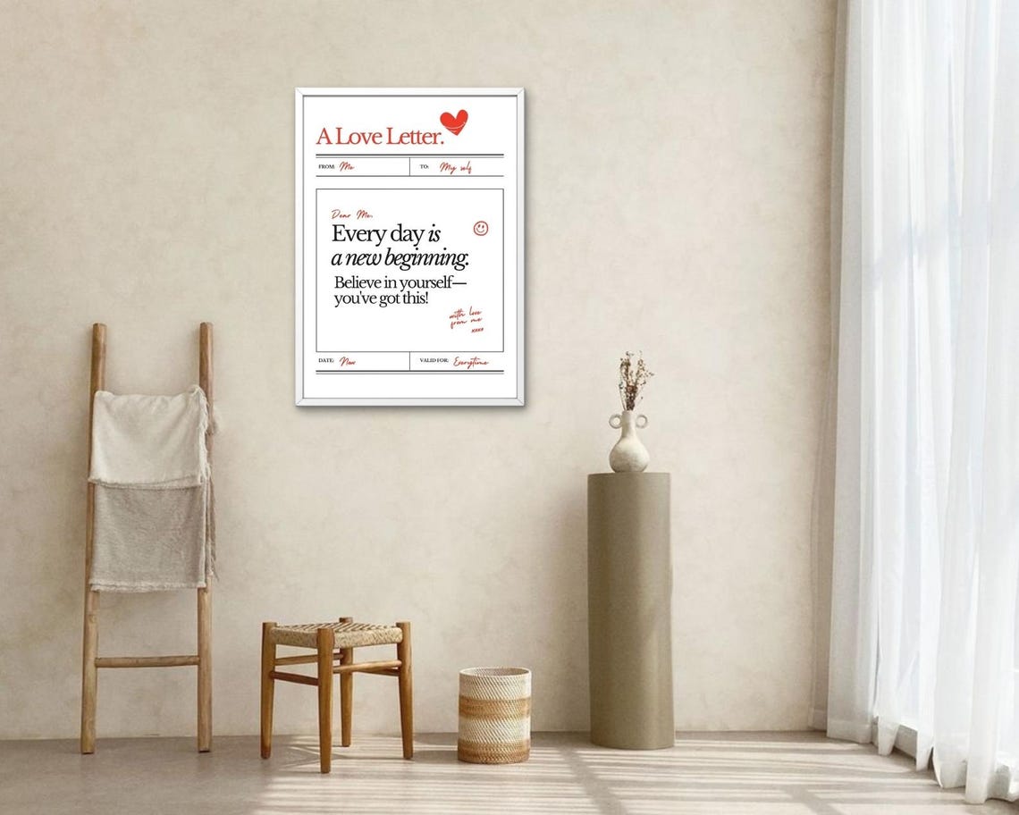 A Love Letter To Myself Every Day New Beginning Affirmation Poster - Image 2