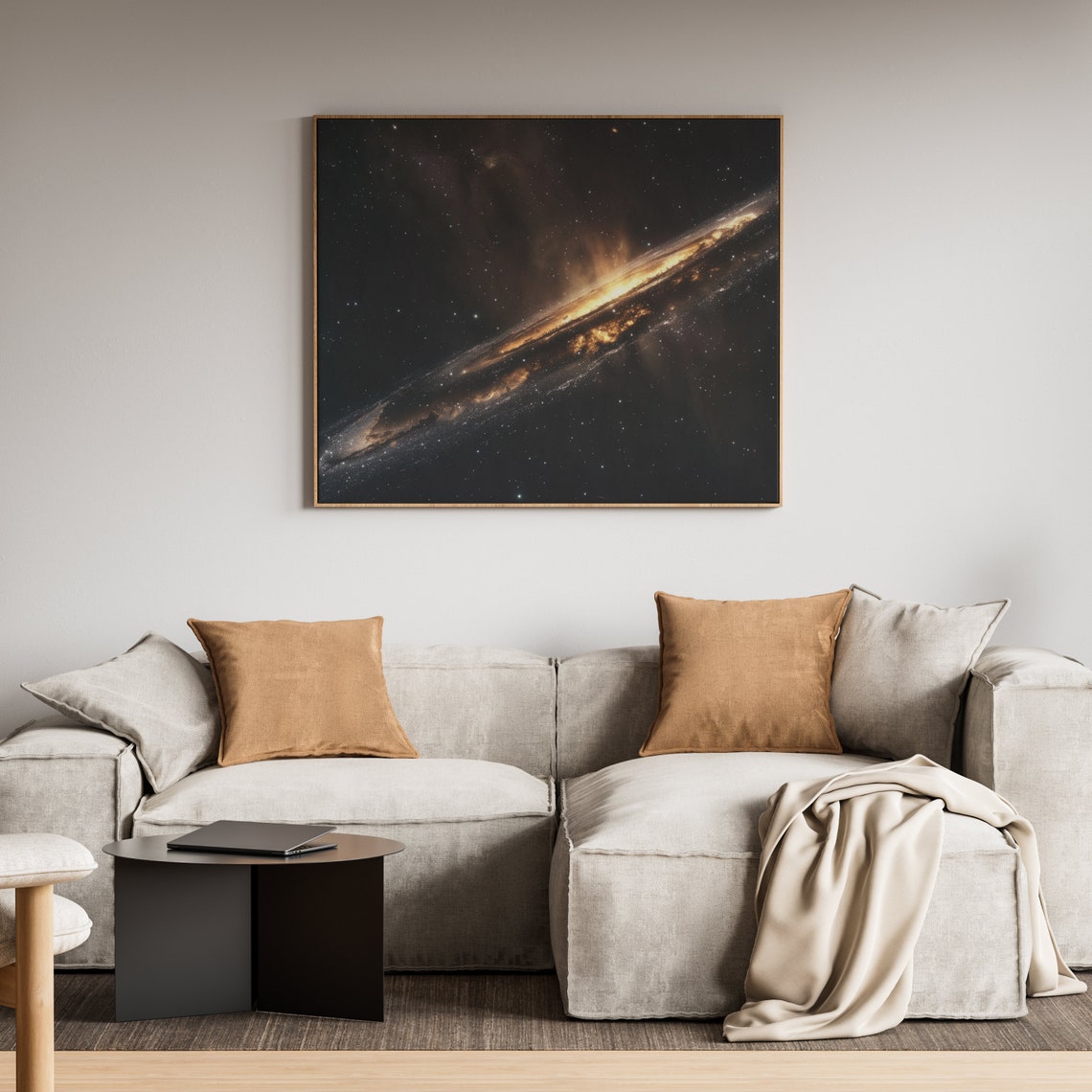 Radiant Golden Spiral Galaxy Deep Space Cosmos Astronomy Print - Image 4