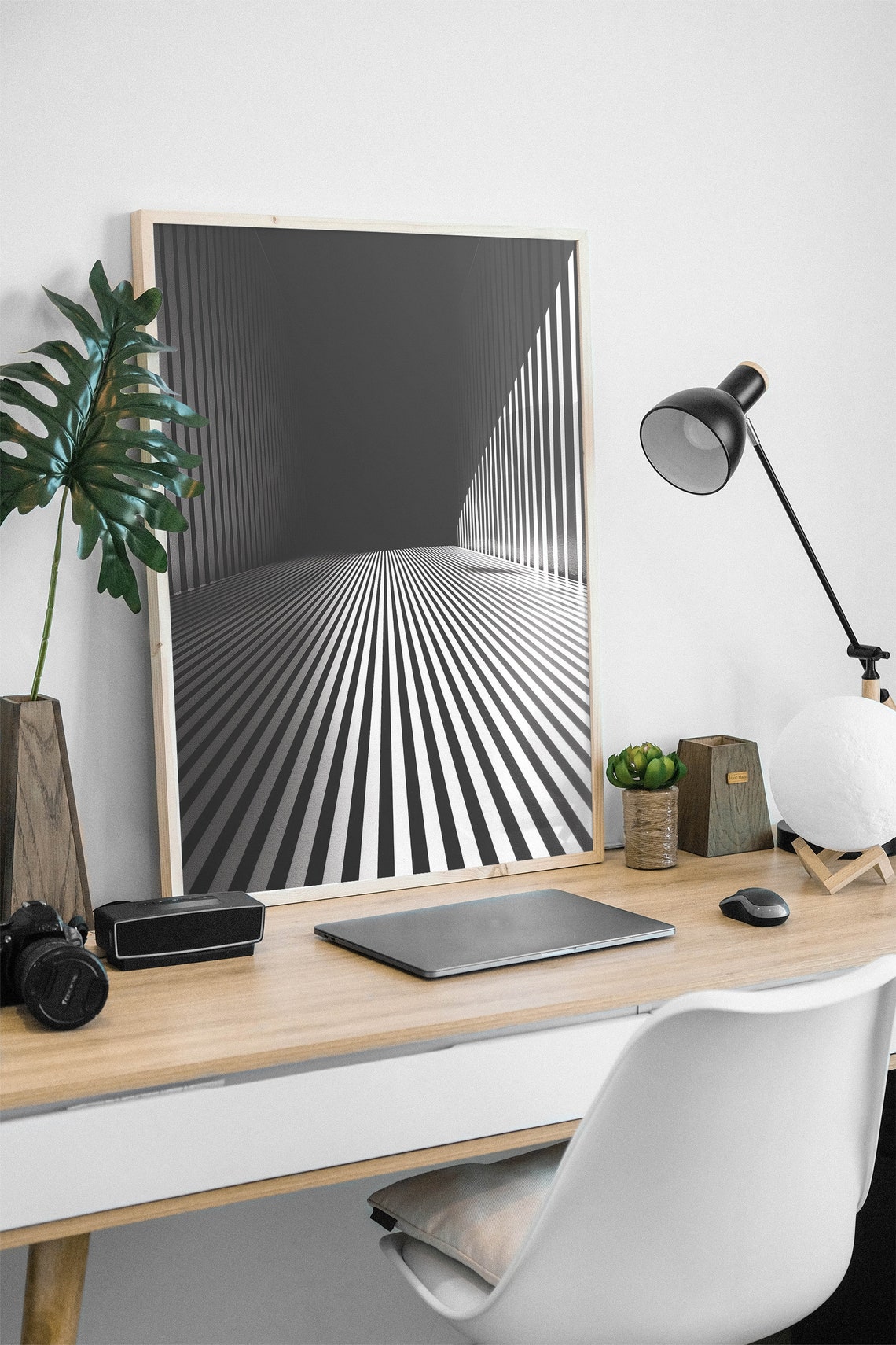 Black And White Op Art Optical Illusion Tunnel Abstract Art Poster - Image 2