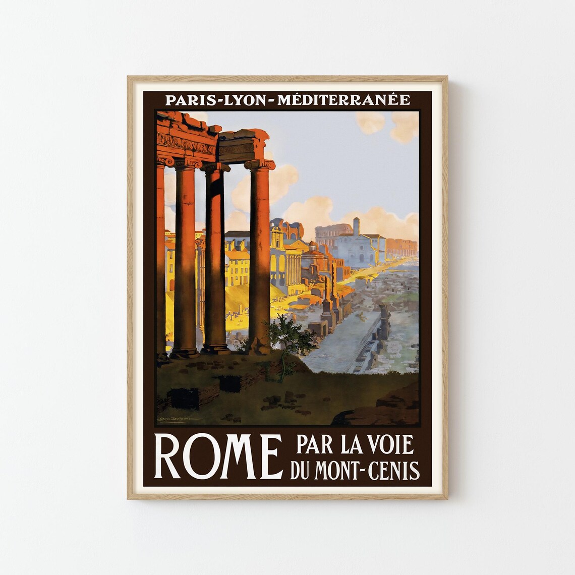 Rome Via Mont Cenis Roman Forum Vintage French Railway Poster