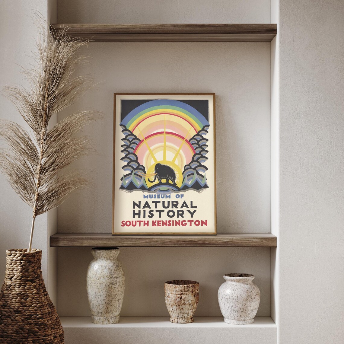 Museum Of Natural History South Kensington Art Deco Mammoth Poster - Image 2