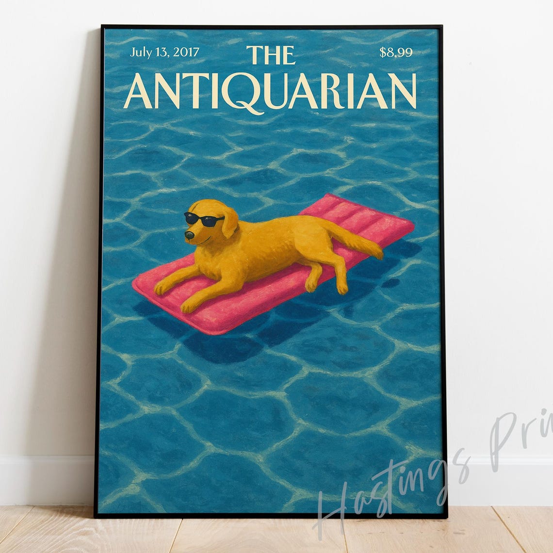 The Antiquarian 2017 Cover Dog With Sunglasses On Pool Float Fun Print