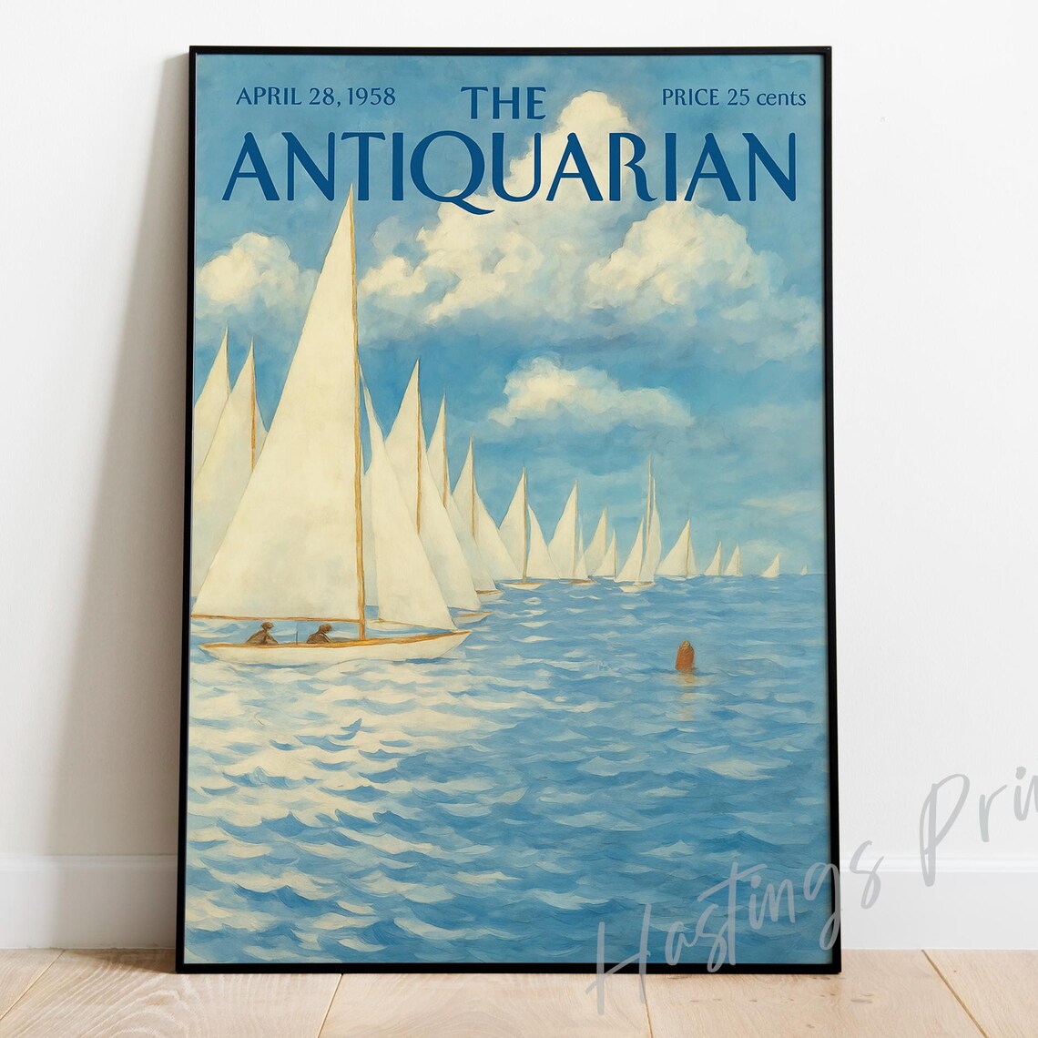The Antiquarian Sailboat Regatta April 1958 Vintage Cover Poster