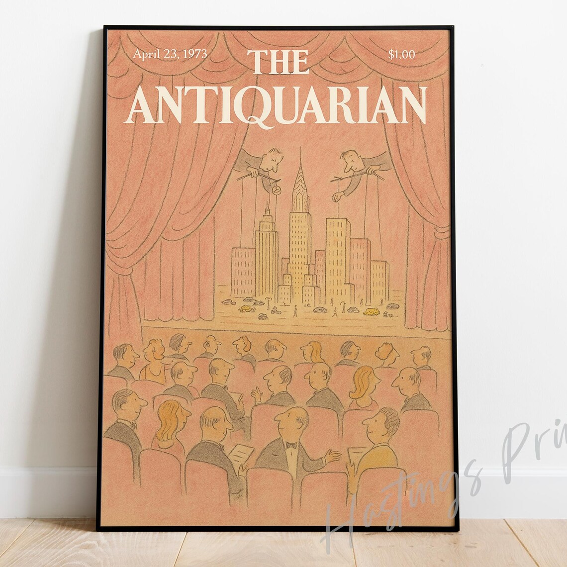 The Antiquarian Puppeteer New York Skyline Theater Magazine Cover Poster