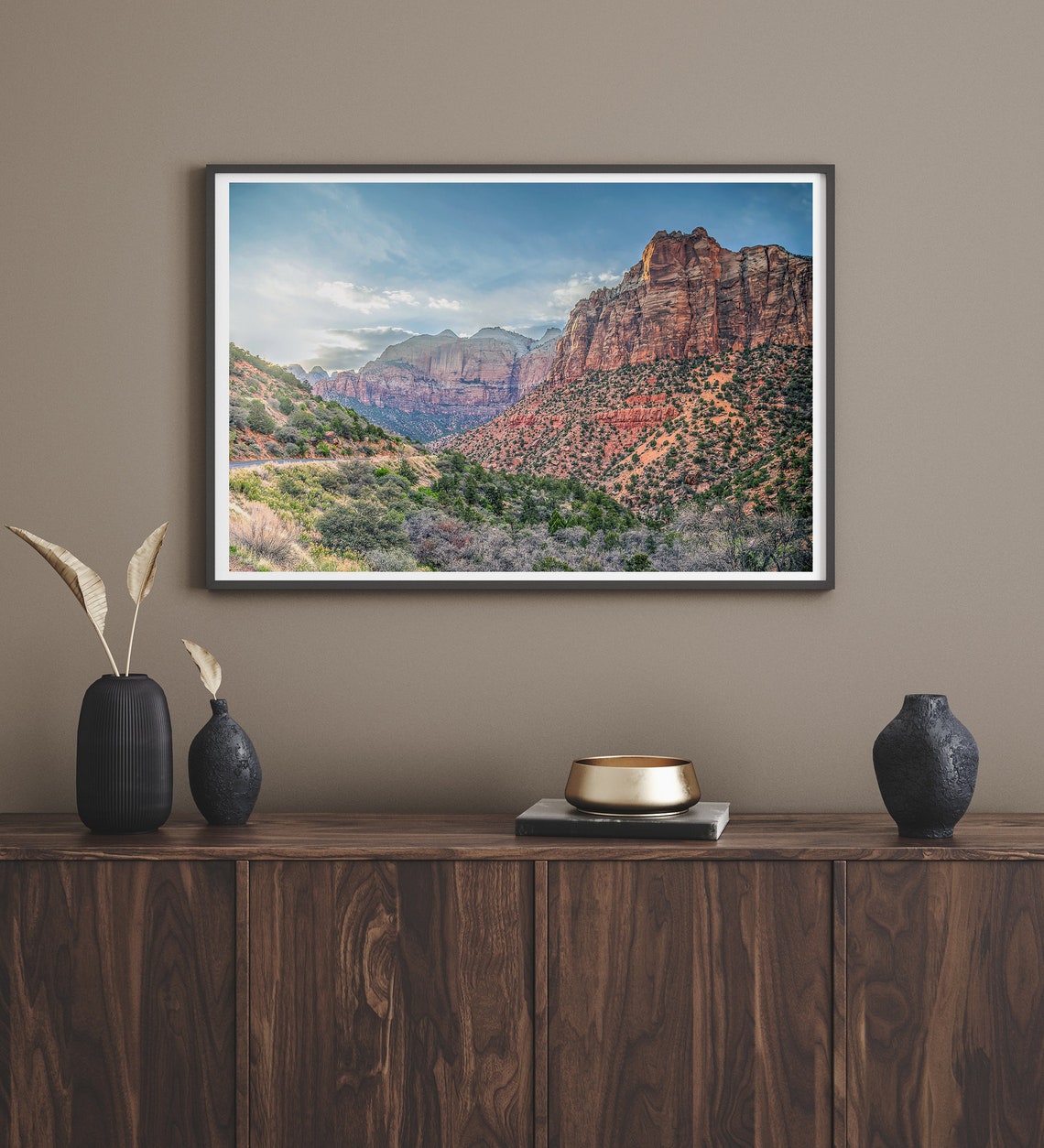 Zion National Park Red Rock Cliffs Canyon Golden Light Nature Poster - Image 4