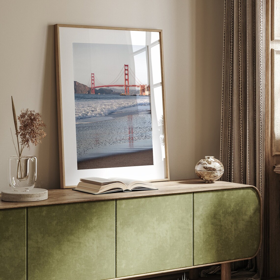 Golden Gate Bridge Baker Beach Surf San Francisco Bay Travel Poster - Image 2