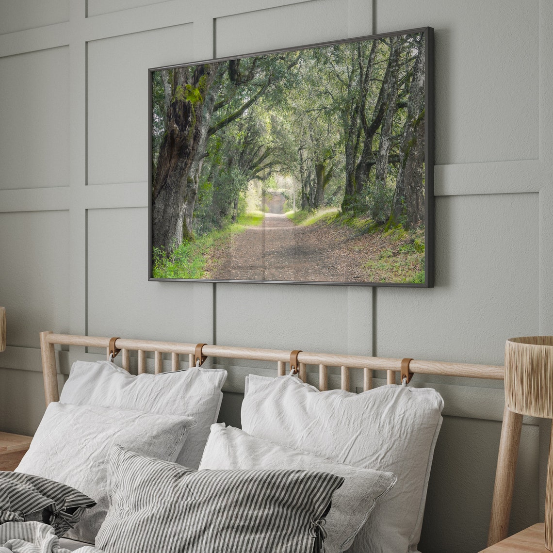 Oak Tree Tunnel Woodland Path Moss Dappled Light Forest Walk Poster - Image 2