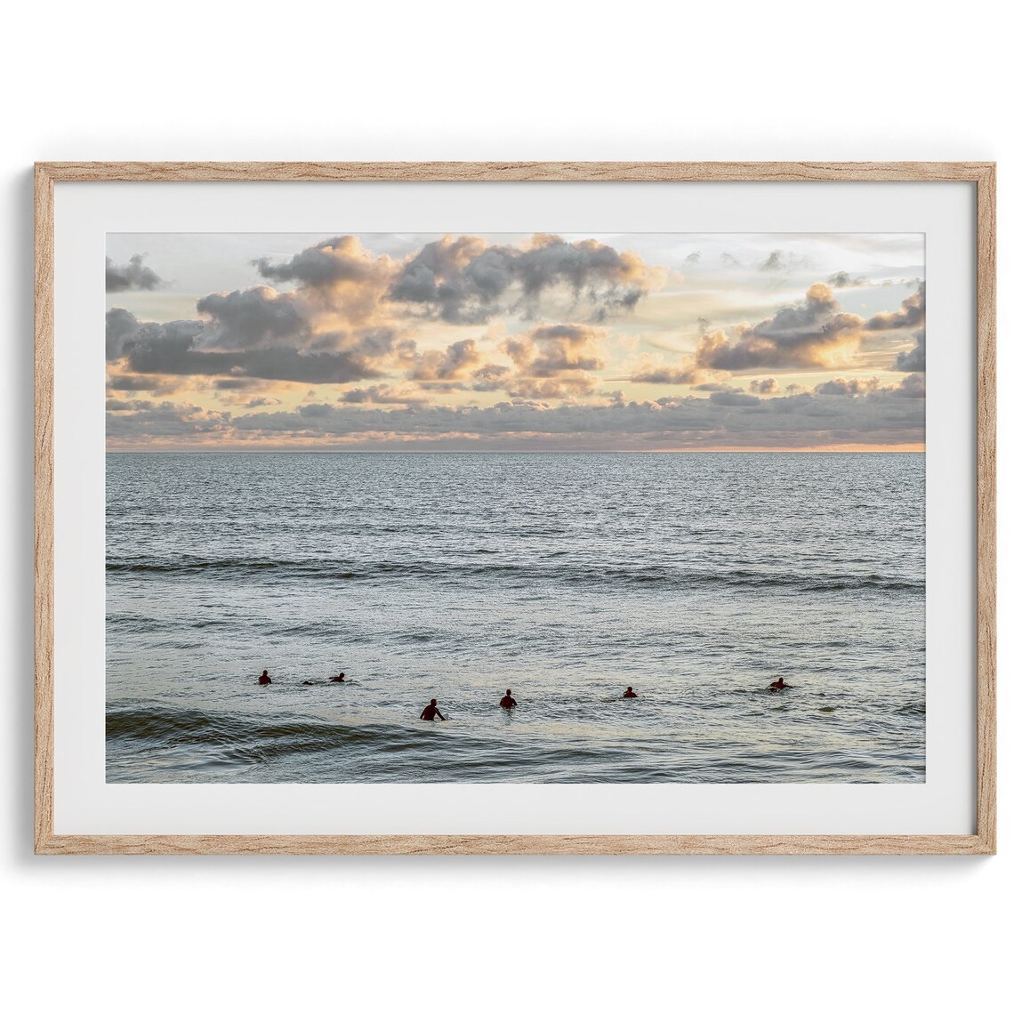 Sunset Surfers, Minimalist California Art Print