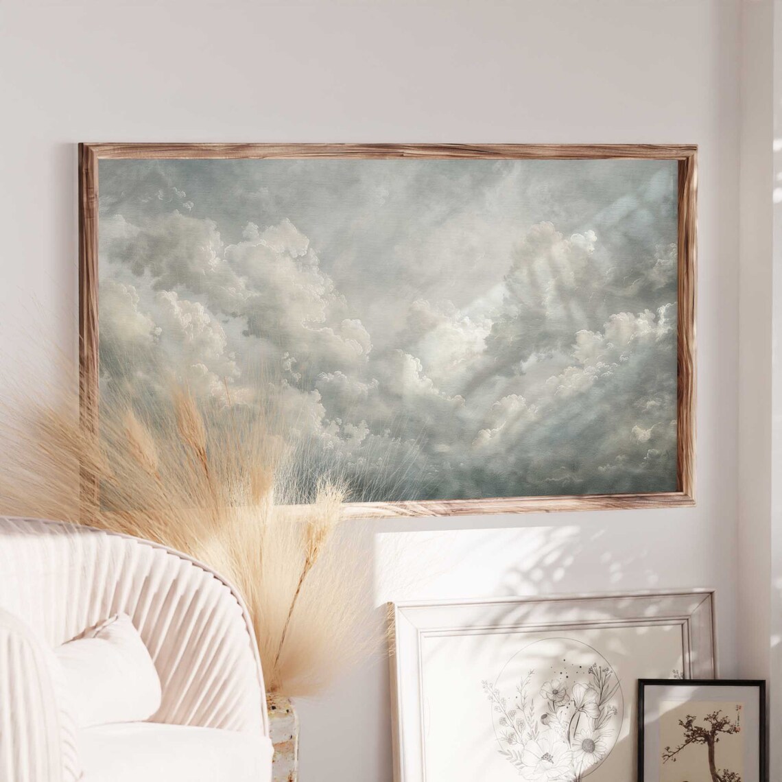 Moody Cloudscape, Minimalist Sky Scene Art Print - Image 4