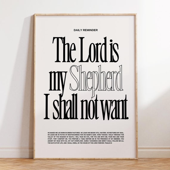 Psalm 23 Quote Christian Wall Art Bible Verse Decor Dorm Room Poster Wall Art Trendy Apartment Decor Housewarming Gift