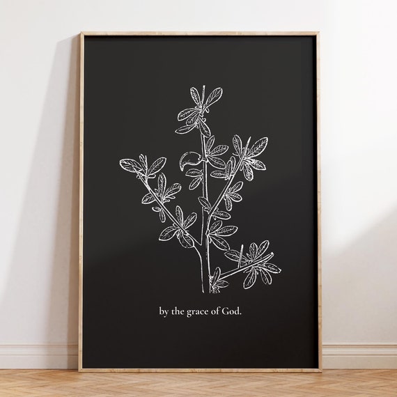 Grace Of God Christian Wall Art Quote Wall Art Bible Verse Poster Minimalist Christian Print Trendy Apartment Decor Motivational