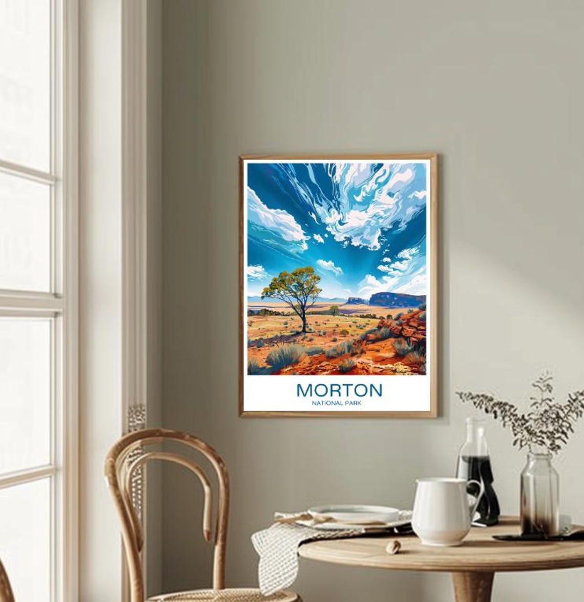 Morton National Park Australian Outback Red Cliffs Vintage Poster - Image 2