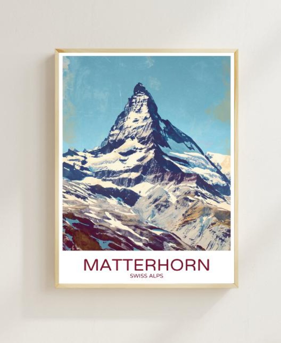 Matterhorn Swiss Alps Iconic Pyramid Peak Alpine Travel Poster