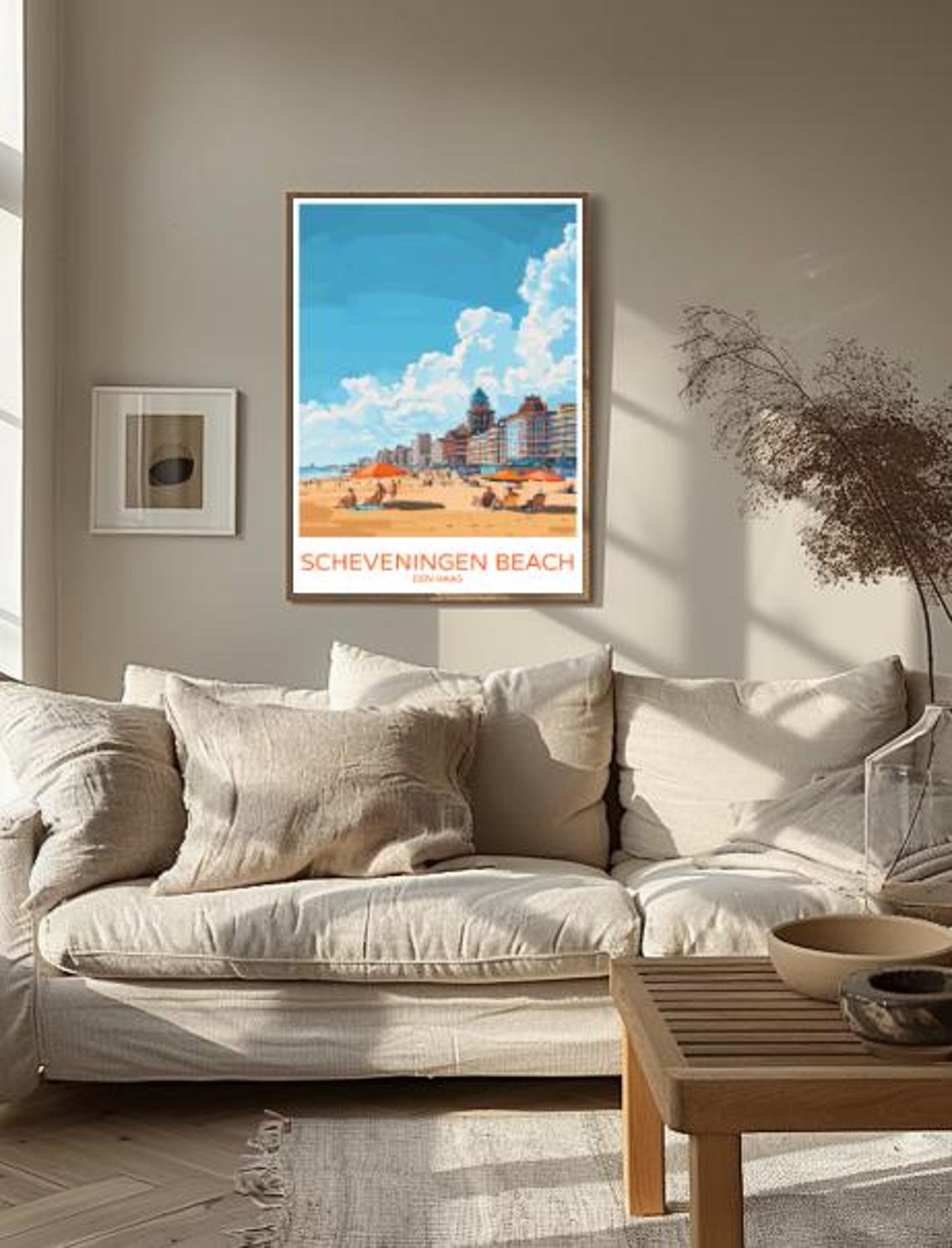 Scheveningen Beach Den Haag Sunny Boardwalk Seaside Travel Poster - Image 2