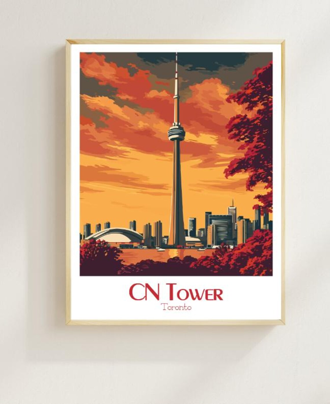 CN Tower Rising Over the Downtown Toronto Skyline Sunset Poster