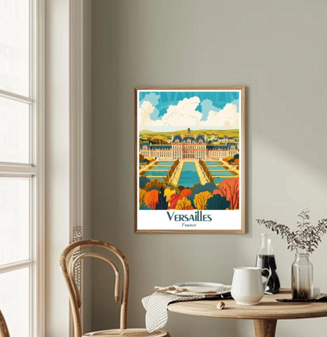 Versailles France Palace Gardens Autumn Vintage Travel Poster - Image 2