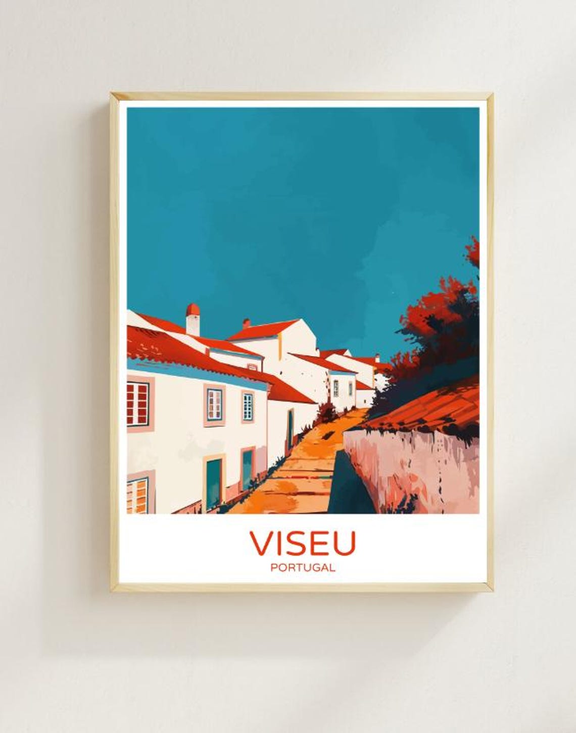 Viseu Travel Poster Charming Portuguese City Wall Art Historic Landmark Print Beautiful Landscape Portugal Travel Gift