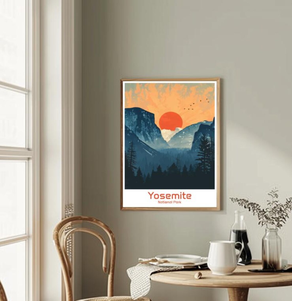 Yosemite National Park Valley Sunset Granite Peaks Travel Poster - Image 2