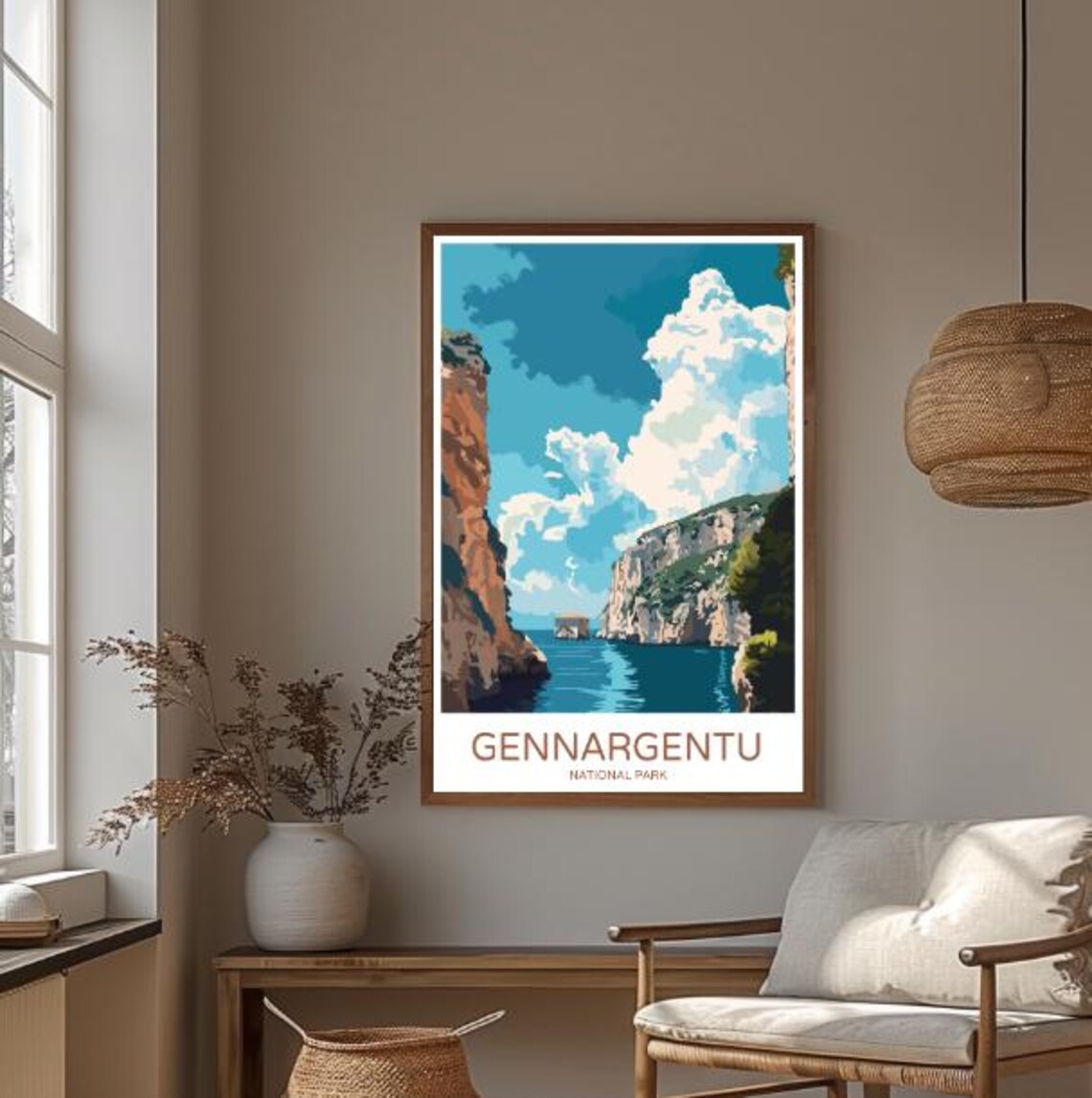 Gennargentu National Park Sardinia Italy Coastal Cliffs Travel Poster - Image 3