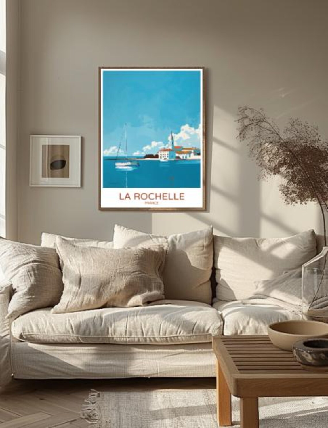 La Rochelle France Atlantic Harbor Sailboat Vintage Travel Poster - Image 2
