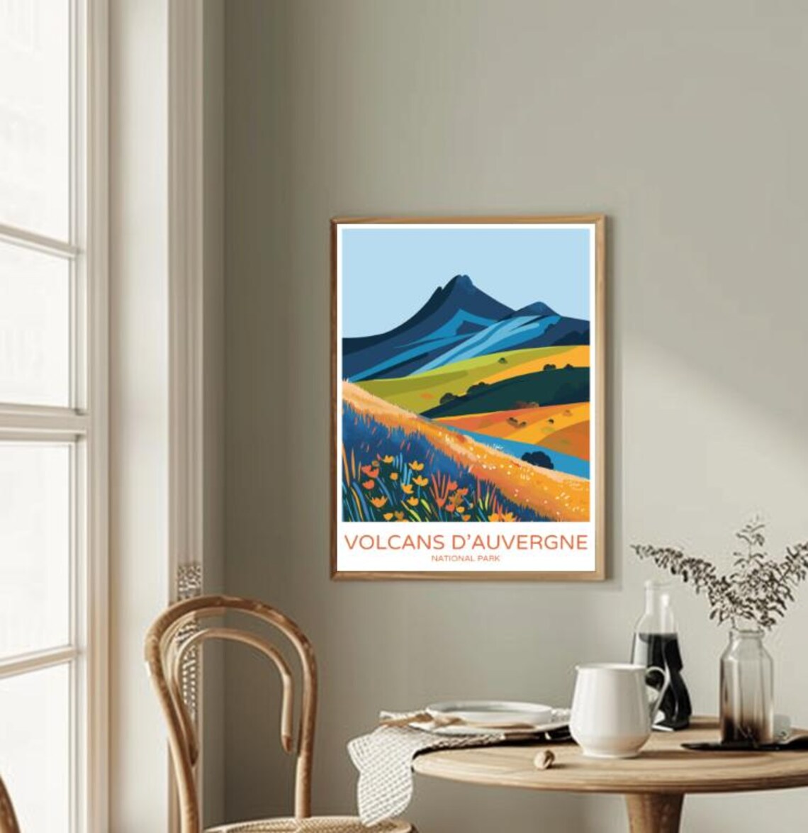Parc Naturel Rgional Des Volcans Dauvergne Travel Posterfrench Volcano Landscape Wall Art Nature Print Auvergne Hiking Adventure Decor - Image 2