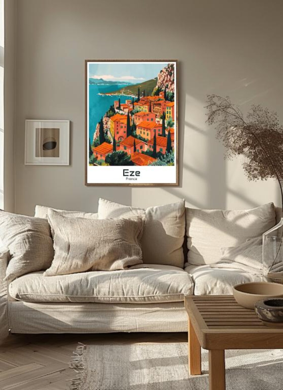 Eze France Hilltop Riviera Village Mediterranean Vintage Travel Poster - Image 3