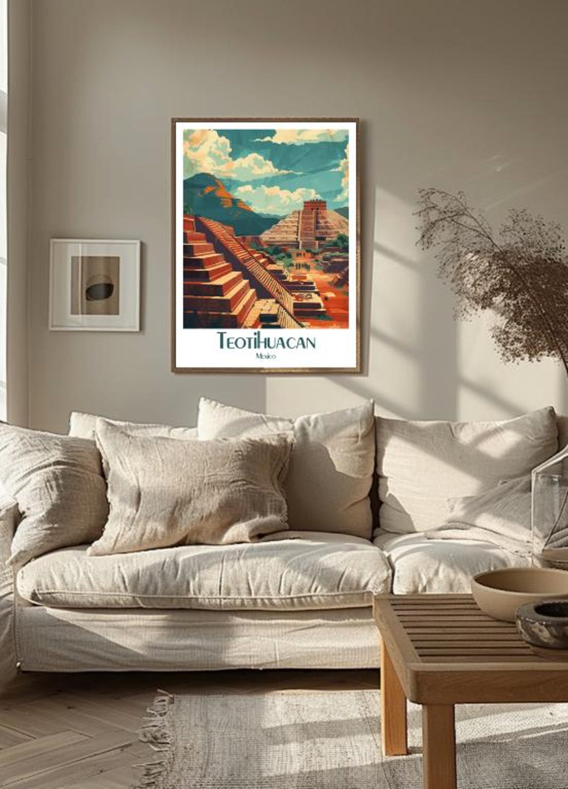 Teotihuacan Ancient Pyramids Glowing Under a Bright Blue Sky Poster - Image 3