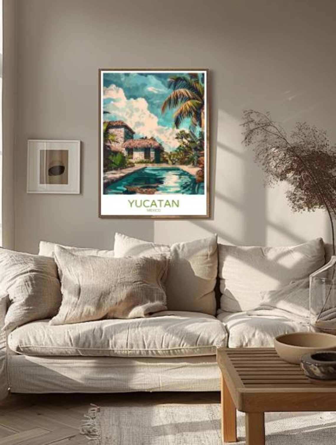 Yucatan Mexico Hacienda Pool Palm Trees Tropical Hideaway Travel Poster - Image 2