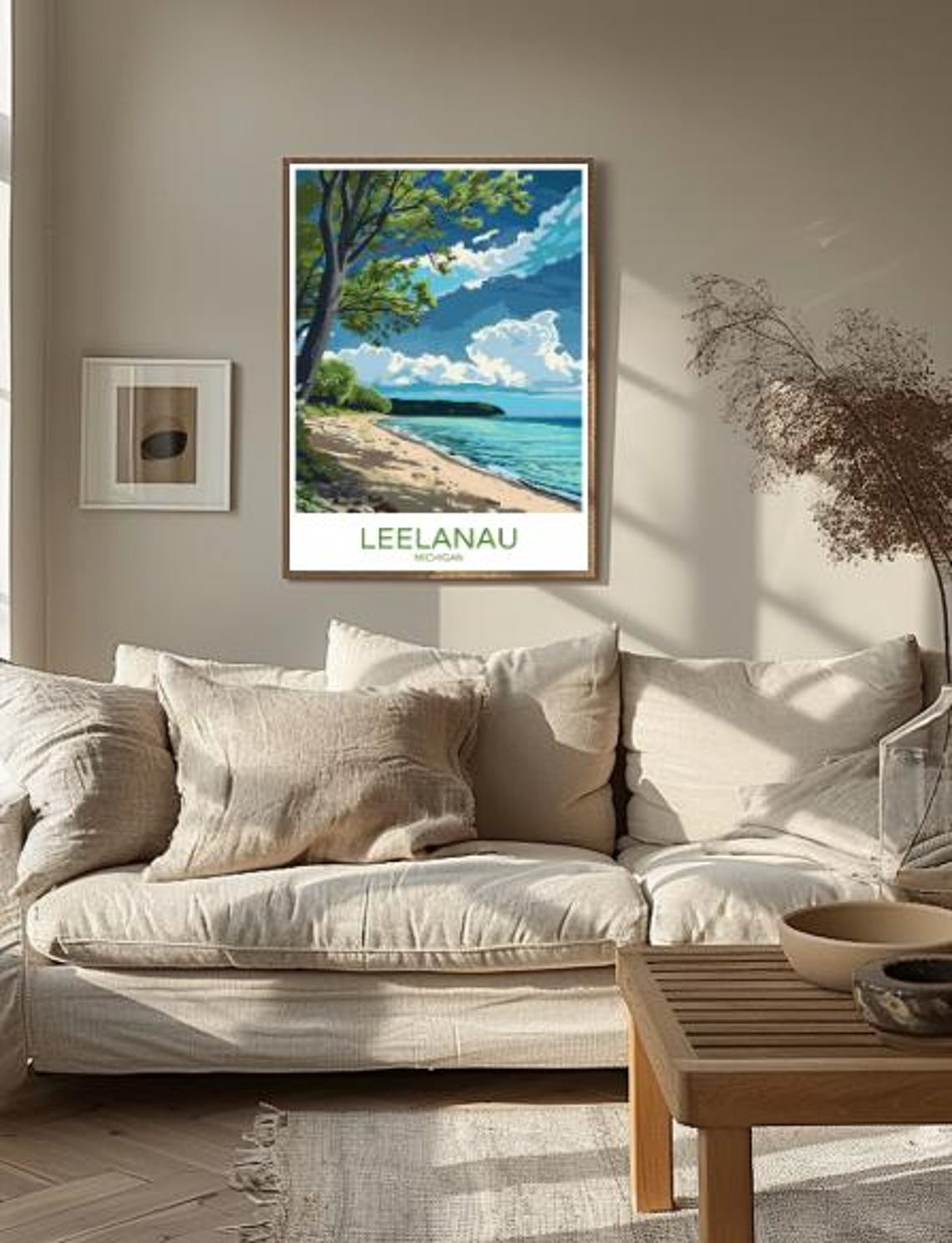 Leelanau Michigan Beach Vintage Travel Scenic Peninsula Wall Art - Image 2
