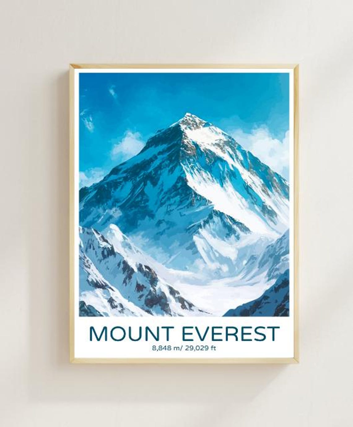 Mount Everest 8848m Snow Peak Himalaya Mountain Climbing Poster