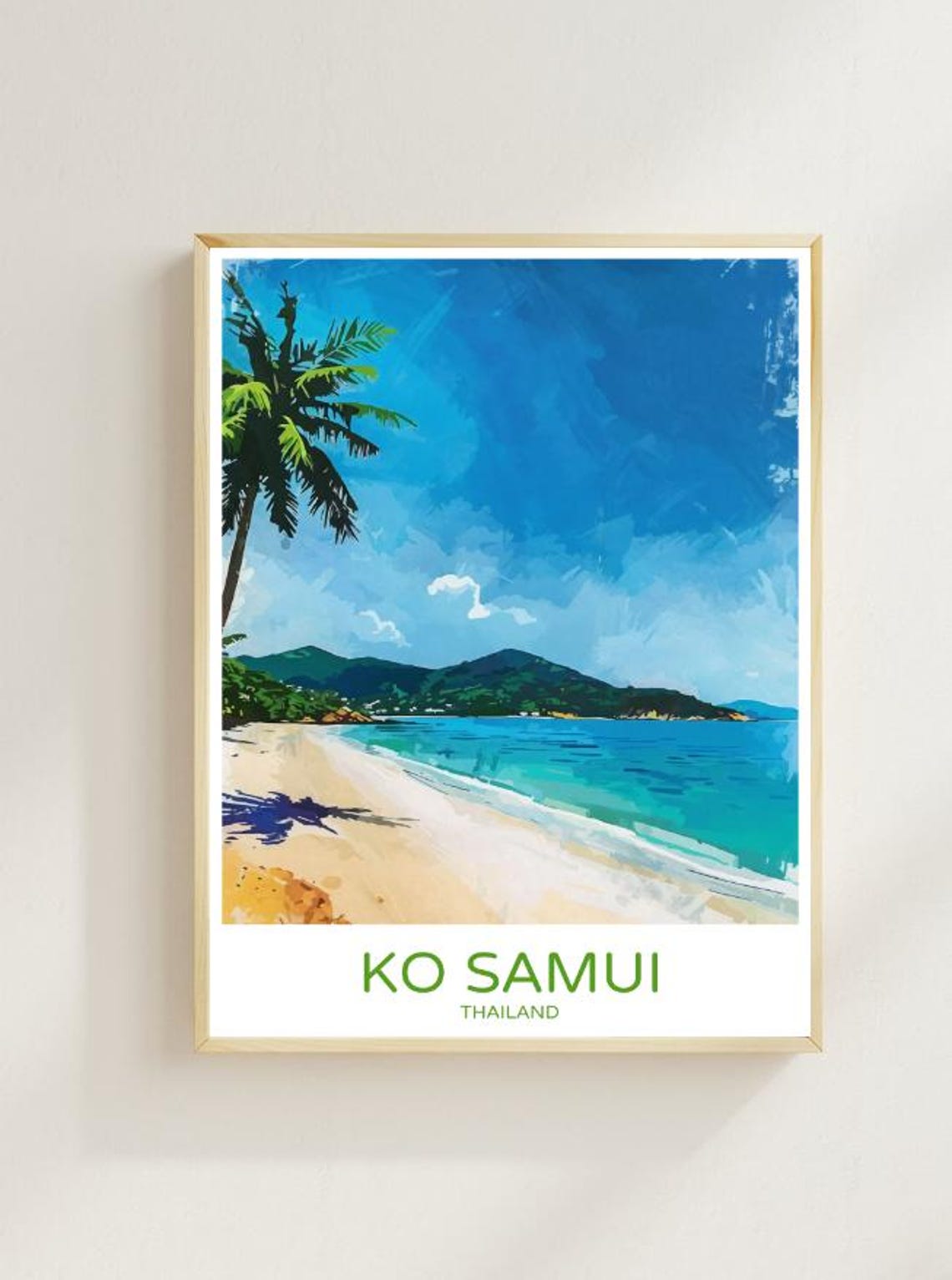 Ko Samui Thailand Tropical Beach Palm Island Travel Poster Gift