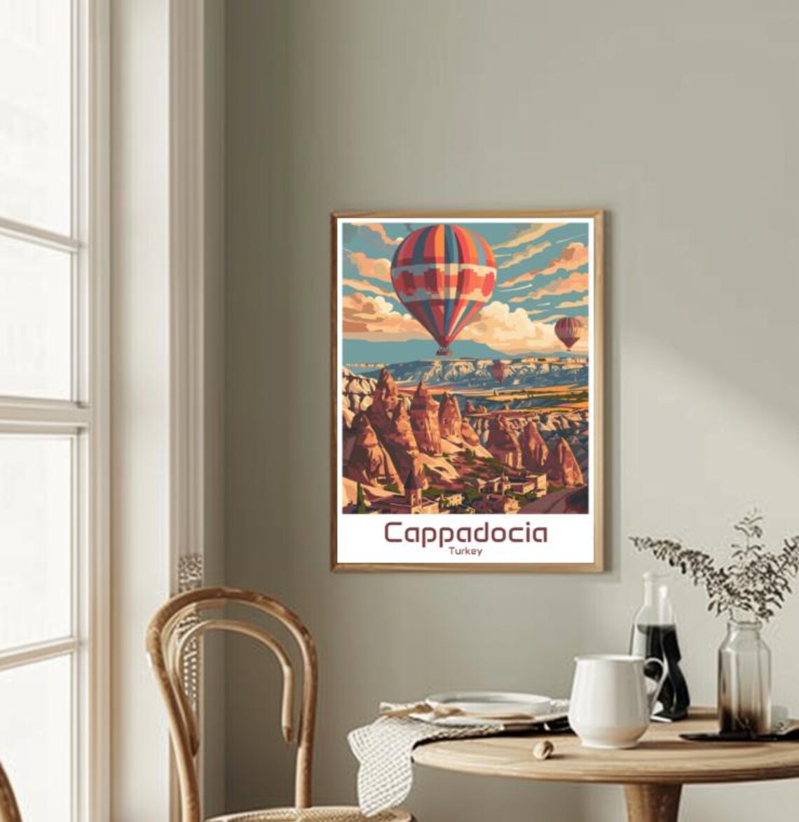 Cappadocia Hot Air Balloon Fairy Chimneys Turkey Sunset Poster - Image 2
