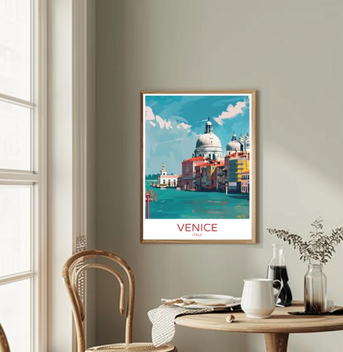 Venice Italy Grand Canal Basilica Vintage Cityscape Travel Poster - Image 2