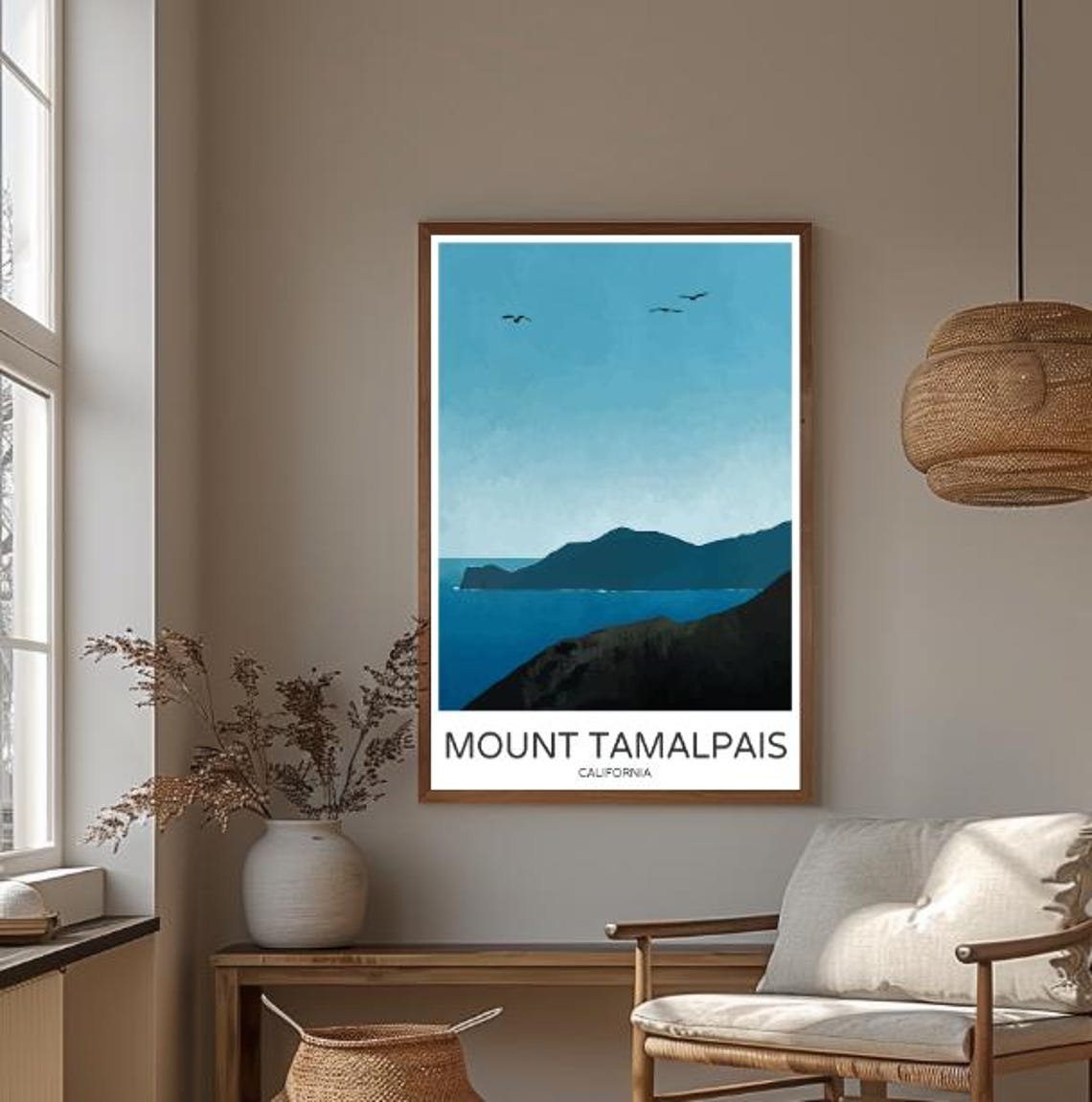 California Mount Tamalpais Travel Poster Mountain Landscape Art Print Tamalpais Hiking Wall Decor Nature Poster California Adventure - Image 3