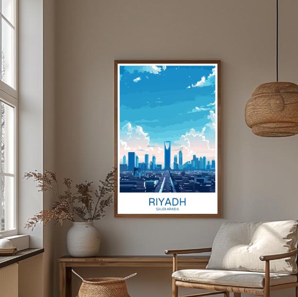 Riyadh Saudi Arabia Modern Skyline Iconic Skyscrapers Travel Poster - Image 3