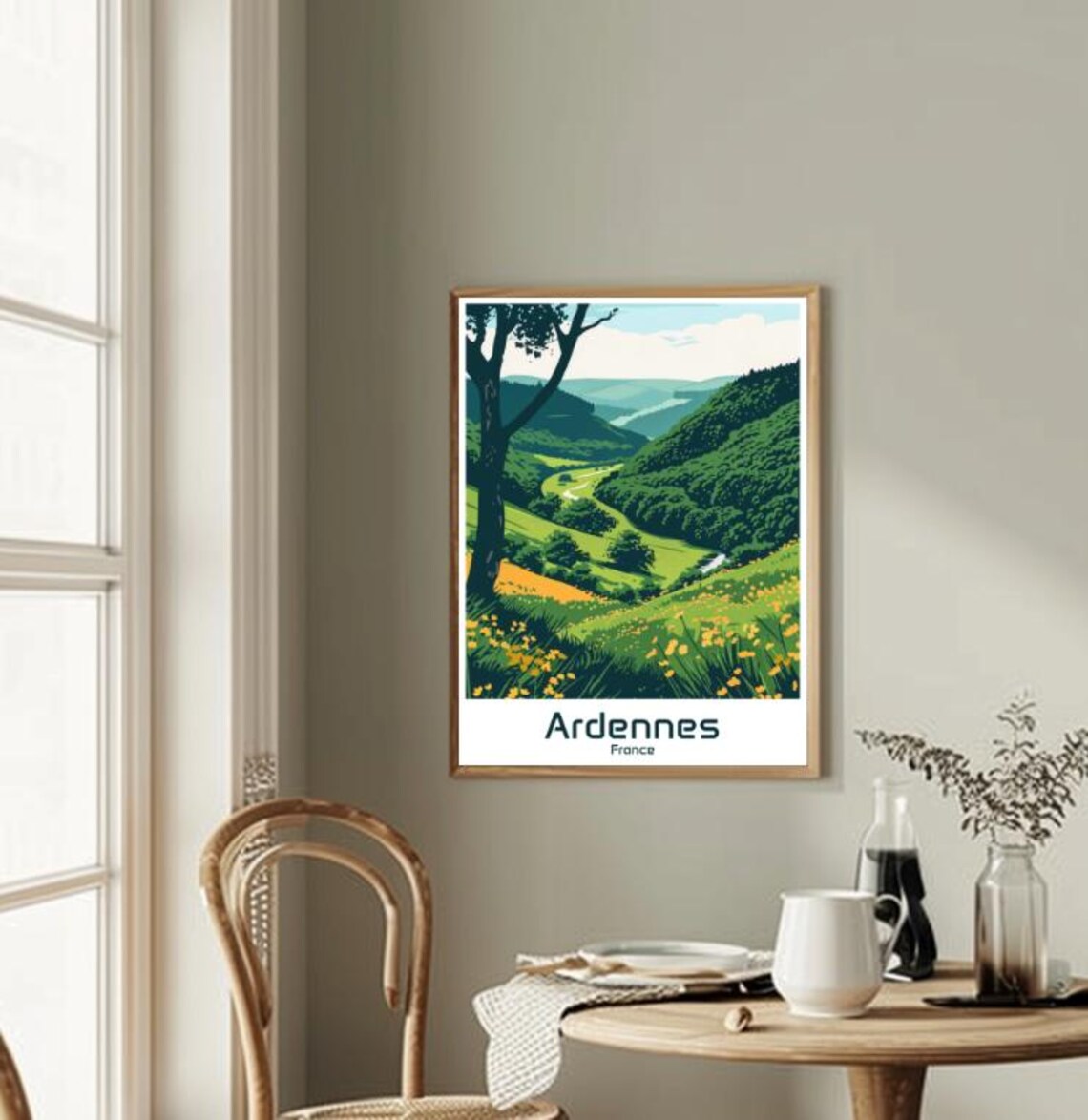 Ardennes France Scenic Forest Valley Wildflower Travel Poster - Image 2