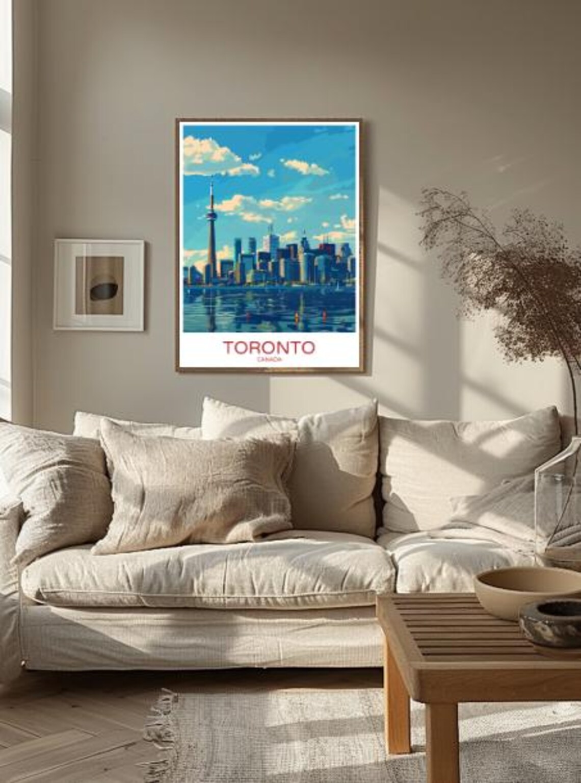 Toronto Canada Skyline Travel Poster With CN Tower And Lake View - Image 2