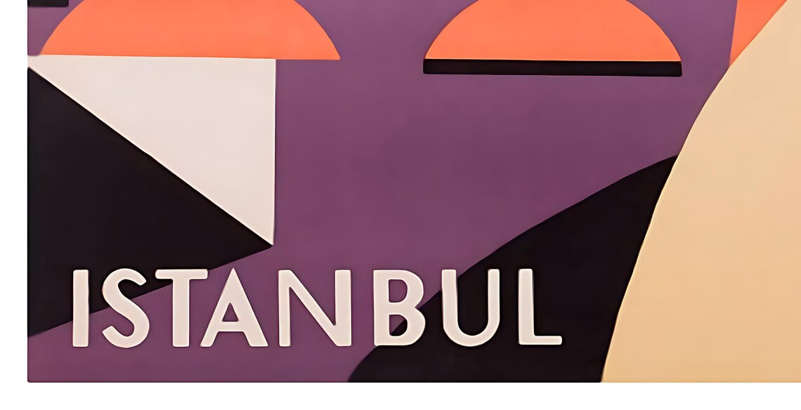 Istanbul Art Deco Mosque Domes Dancers Vintage Travel Poster - Image 2