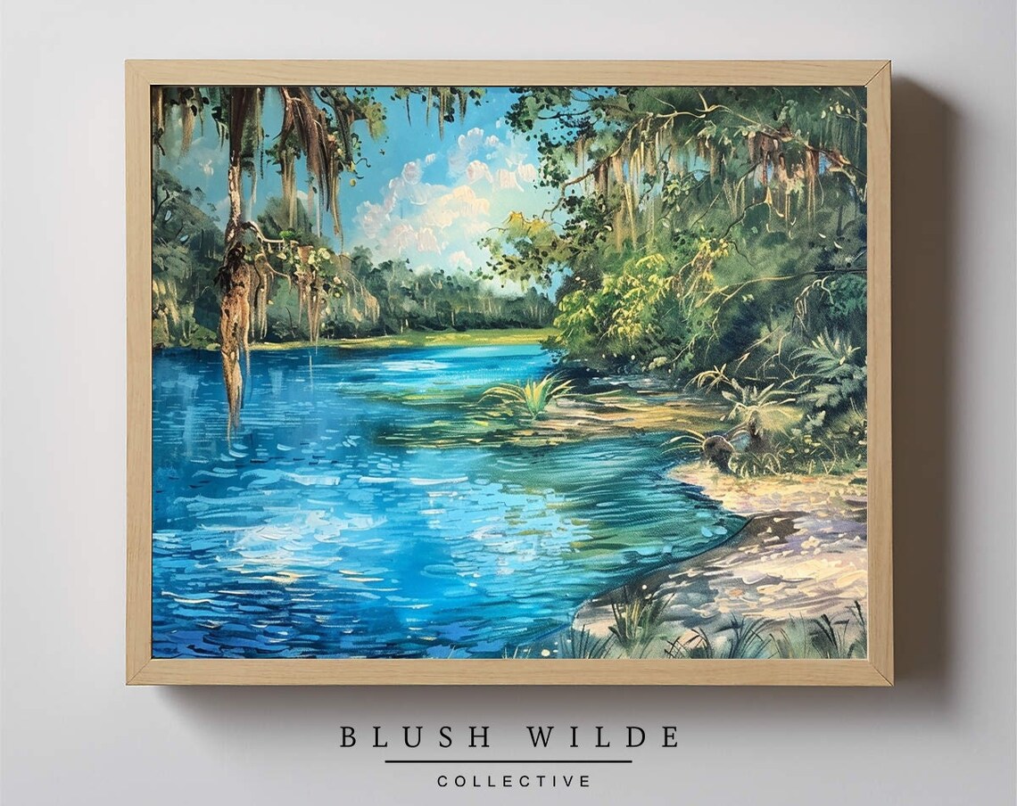 Florida Springs Vintage Landscape Art Print