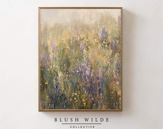Lavender Field Vintage Floral Art Print