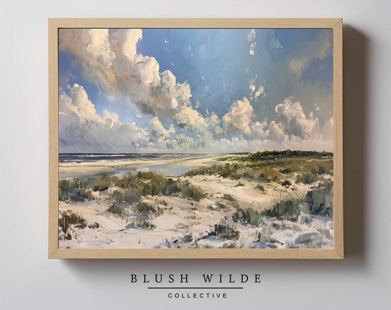 Seaside Beach Vintage Coastal Art Print